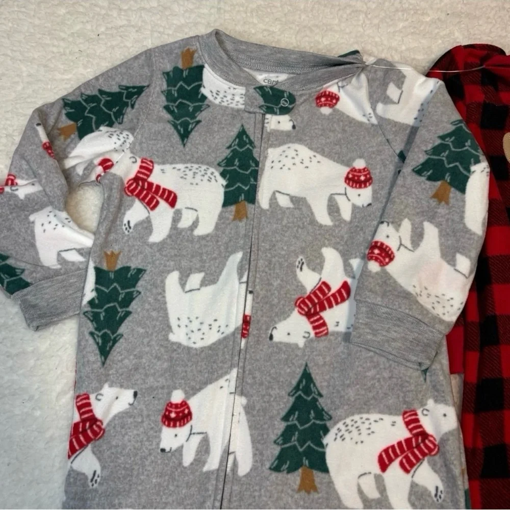 Carter’s Toddler Christmas Fleece Long Sleeve Footed Pajama - Picture 5 of 7